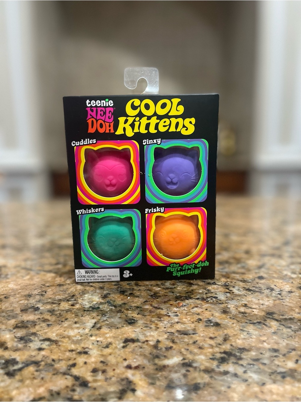 Teenie Needoh Cool Kittens Set - Pink, Purple, Green, Orange Nee doh 4 Pack